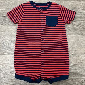 Simple Joys Made by Carters Baby Red and Blue striped Romper - size 12M